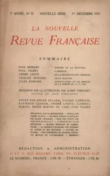 La Nouvelle Revue Française N' 75 (Décembre 1919)