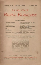 La Nouvelle Revue Française N' 78 (Mars 1920)