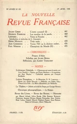 La Nouvelle Revue Française N' 199 (Avril 1930)