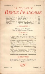 La Nouvelle Revue Française N° 270 (Mars 1936)