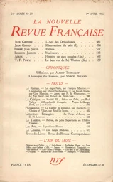 La Nouvelle Revue Française N° 271 (Avril 1936)