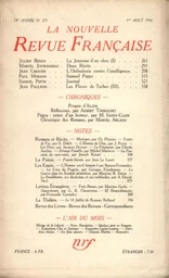 La Nouvelle Revue Française N° 275 (Aoűt 1936)