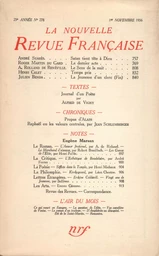 La Nouvelle Revue Française N° 278 (Novembre 1936)