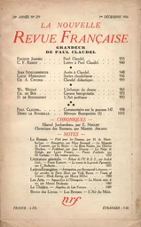 La Nouvelle Revue Française N° 279 (Décembre 1936)