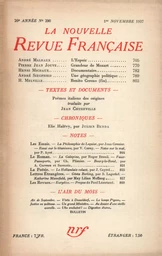 La Nouvelle Revue Française N° 290 (Novembre 1937)