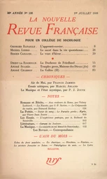 La Nouvelle Revue Française N° 298 (Juillet 1938)