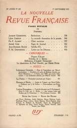 La Nouvelle Revue Française N° 228 (Septembre 1932)