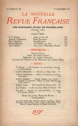 La Nouvelle Revue Française N° 230 (Novembre 1932)