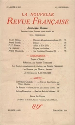 La Nouvelle Revue Française N° 232 (Janvier 1933)