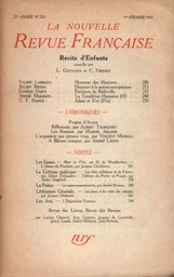 La Nouvelle Revue Française N° 233 (Février 1933)