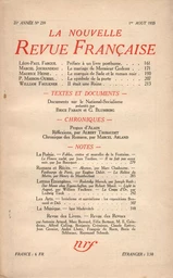 La Nouvelle Revue Française N° 239 (Aoűt 1933)