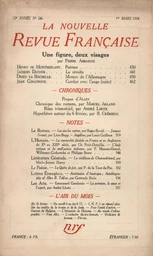 La Nouvelle Revue Française N° 246 (Mars 1934)