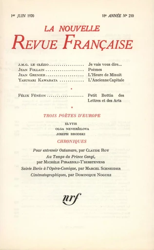 La Nouvelle Revue Française N° 210 - André Gide - Editions Gallimard - Revues NRF