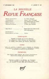 La Nouvelle Revue Française N' 180 (Décembre 1967)