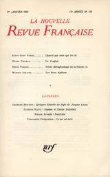 La Nouvelle Revue Française n° 193 (Janvier 1969)