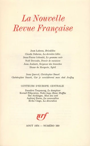 La Nouvelle Revue Française N° 260 - André Gide - Editions Gallimard - Revues NRF