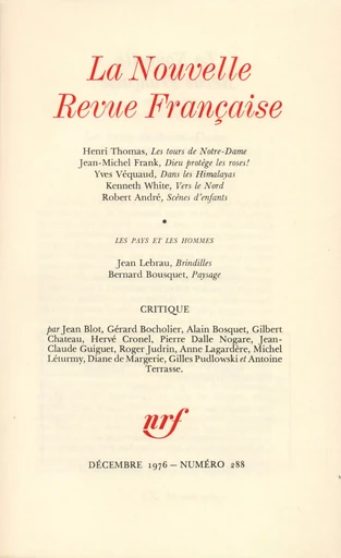 La Nouvelle Revue Française N° 288 - André Gide - Editions Gallimard - Revues NRF