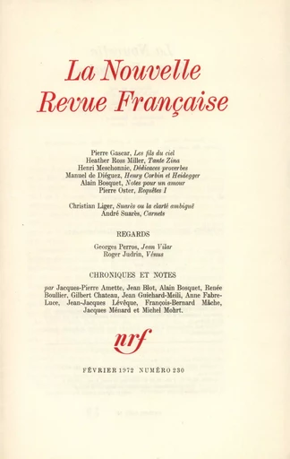 La Nouvelle Revue Française N° 230 - André Gide - Editions Gallimard - Revues NRF