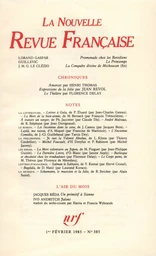 La Nouvelle Revue Française N° 385