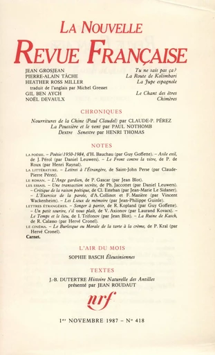 La Nouvelle Revue Française N° 418 - André Gide - Editions Gallimard - Revues NRF