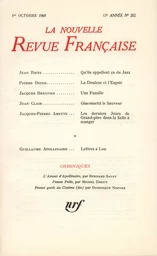 La Nouvelle Revue Française n° 202 (Octobre 1969)