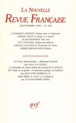 La Nouvelle Revue Française N° 500 - André Gide - Editions Gallimard - Revues NRF