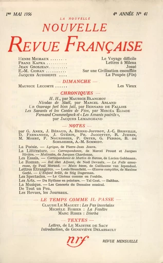 La Nouvelle Nouvelle Revue Française N' 41 (Mai 1956) -  Collectifs - Editions Gallimard - Revues NRF