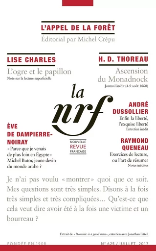 La Nouvelle Revue Française N° 625 -  Collectifs - Editions Gallimard - Revues NRF