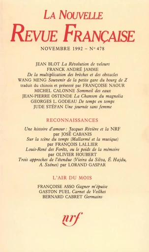 La Nouvelle Revue Française N° 478 - André Gide - Editions Gallimard - Revues NRF