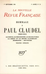 Hommage ŕ Paul Claudel N' 33 (Septembre 1955)