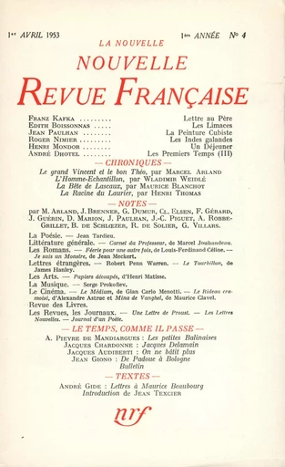 La Nouvelle Nouvelle Revue Française N' 4 (Avril 1953) -  Collectifs - Editions Gallimard - Revues NRF