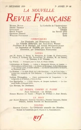 La Nouvelle Revue Française N' 84 (Décembre 1959)