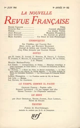 La Nouvelle Revue Française N' 102 (Juin 1961)