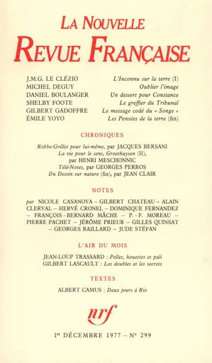 La Nouvelle Revue Française N° 299 - André Gide - Editions Gallimard - Revues NRF