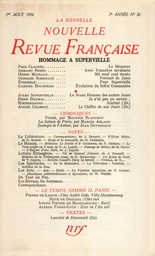 La Nouvelle Nouvelle Revue Française N' 20 (Aoűt 1954)