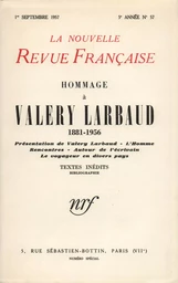 Hommage ŕ Valery Larbaud N' 57 (Septembre 1957)