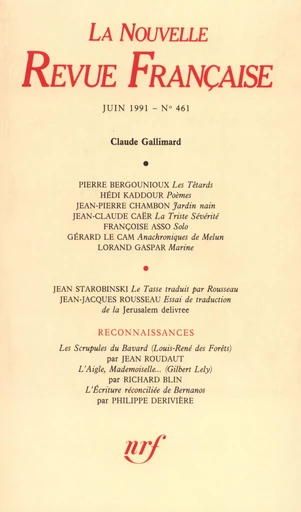 La Nouvelle Revue Française N° 461 - André Gide - Editions Gallimard - Revues NRF