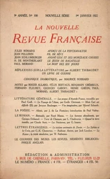 La Nouvelle Revue Française N° 100 (Janvier 1922)