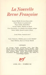 La Nouvelle Revue Française N° 256