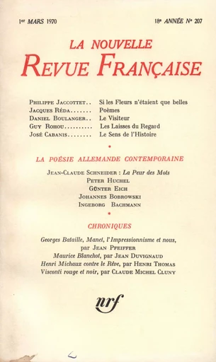 La Nouvelle Revue Française N° 207 - André Gide - Editions Gallimard - Revues NRF