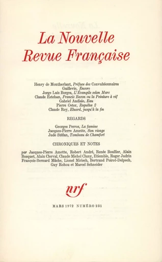 La Nouvelle Revue Française N° 231 - André Gide - Editions Gallimard - Revues NRF