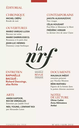 La Nouvelle Revue Française N° 613 -  Collectifs - Editions Gallimard - Revues NRF