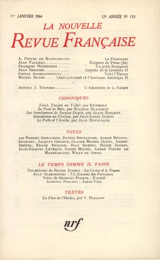 La Nouvelle Revue Française N' 133 (Janvier 1964) -  Collectifs - Editions Gallimard - Revues NRF