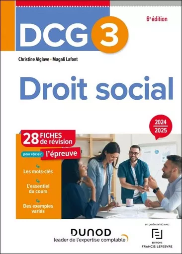 DCG 3 - Droit social - Fiches 2024-2025 - Christine Alglave, Magali Lafont - Dunod