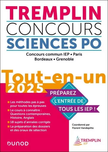 Tremplin Concours Sciences Po Tout-en-un 2025 - Florent Vandepitte, Pierre-Emmanuel Guigo, Judith Leverbe, Alexia Roussel - Dunod