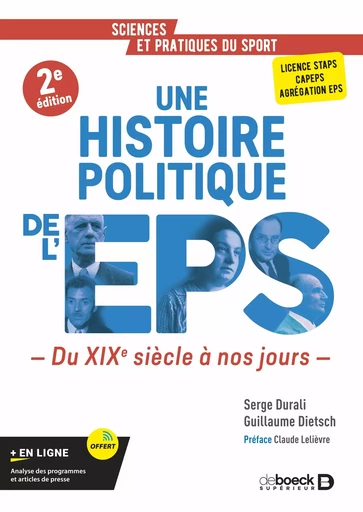 Une histoire politique de l’EPS - Serge Durali, Guillaume Dietsch - De Boeck Supérieur