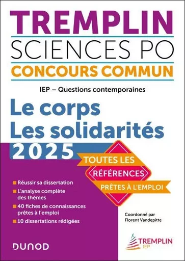 Tremplin Concours IEP Questions contemporaines 2025 - Florent Vandepitte, Vincent Bienstman, Judith Leverbe, Laurence Lacroix, Louis Rossignol - Dunod