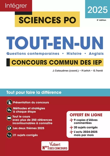 Sciences Po - Concours commun des IEP 2025 - Tout-en-un - Jérôme Calauzènes, Paul Leitch, Ghislain Tranié - Vuibert