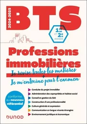 BTS Professions immobilières - Réforme Nouveau programme - 2024-2025