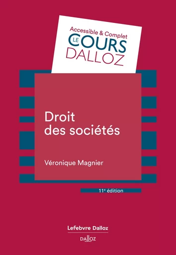 Droit des sociétés 11ed - Véronique Magnier - Groupe Lefebvre Dalloz